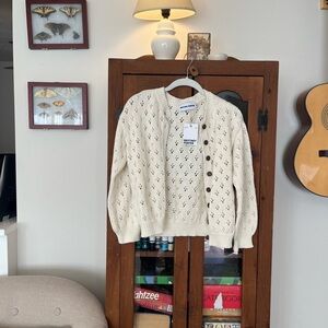 Brittney Porter pointelle knit cardigan